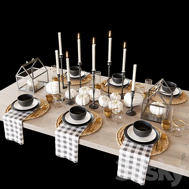 Black tableware 3DSMax File