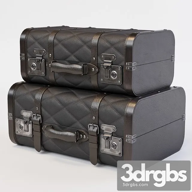 Black vintage suitcases 3dsmax Download