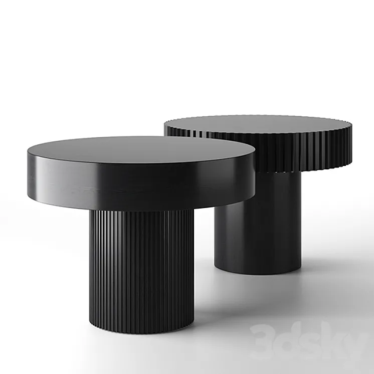 Black wooden coffee table 3DS Max