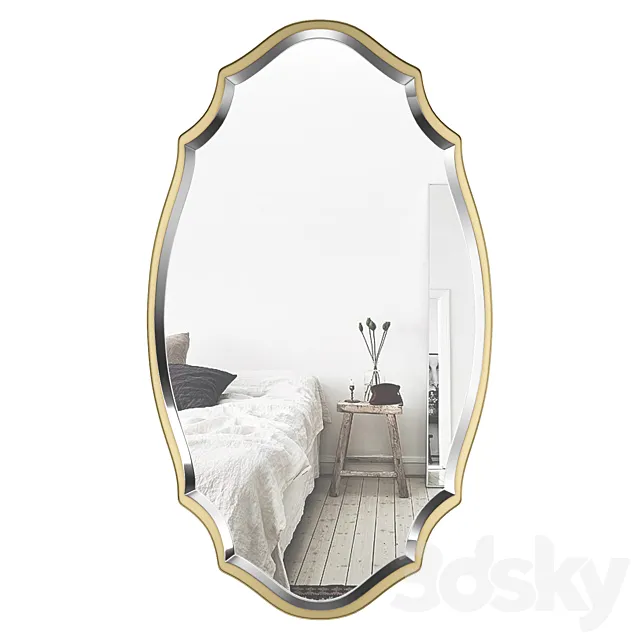 Blaisdell Horizontal Gold Wall Mirror WRLO8574 3DSMax File