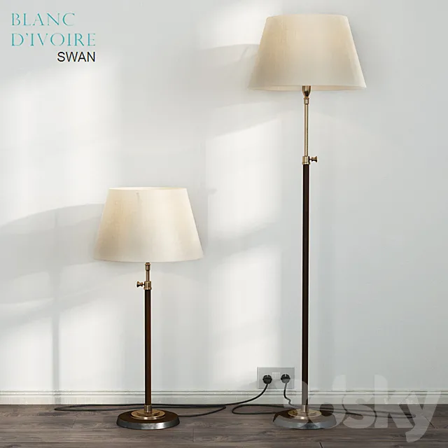 Blanc Divoire SWAN lamp 2 versions 3ds Max