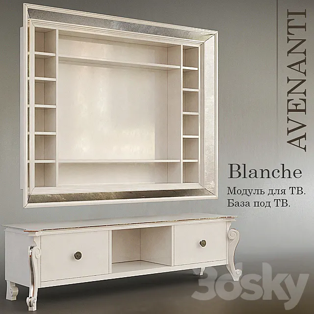 Blanche Avenanti. Hinged module and cabinet for TV 3DSMax File