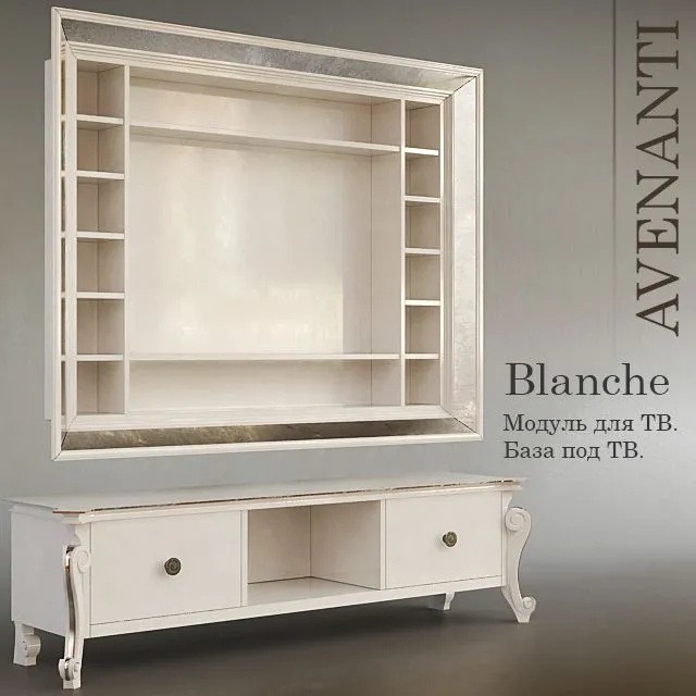Blanche Avenanti. Hinged module and cabinet for TV 3dsMax Model