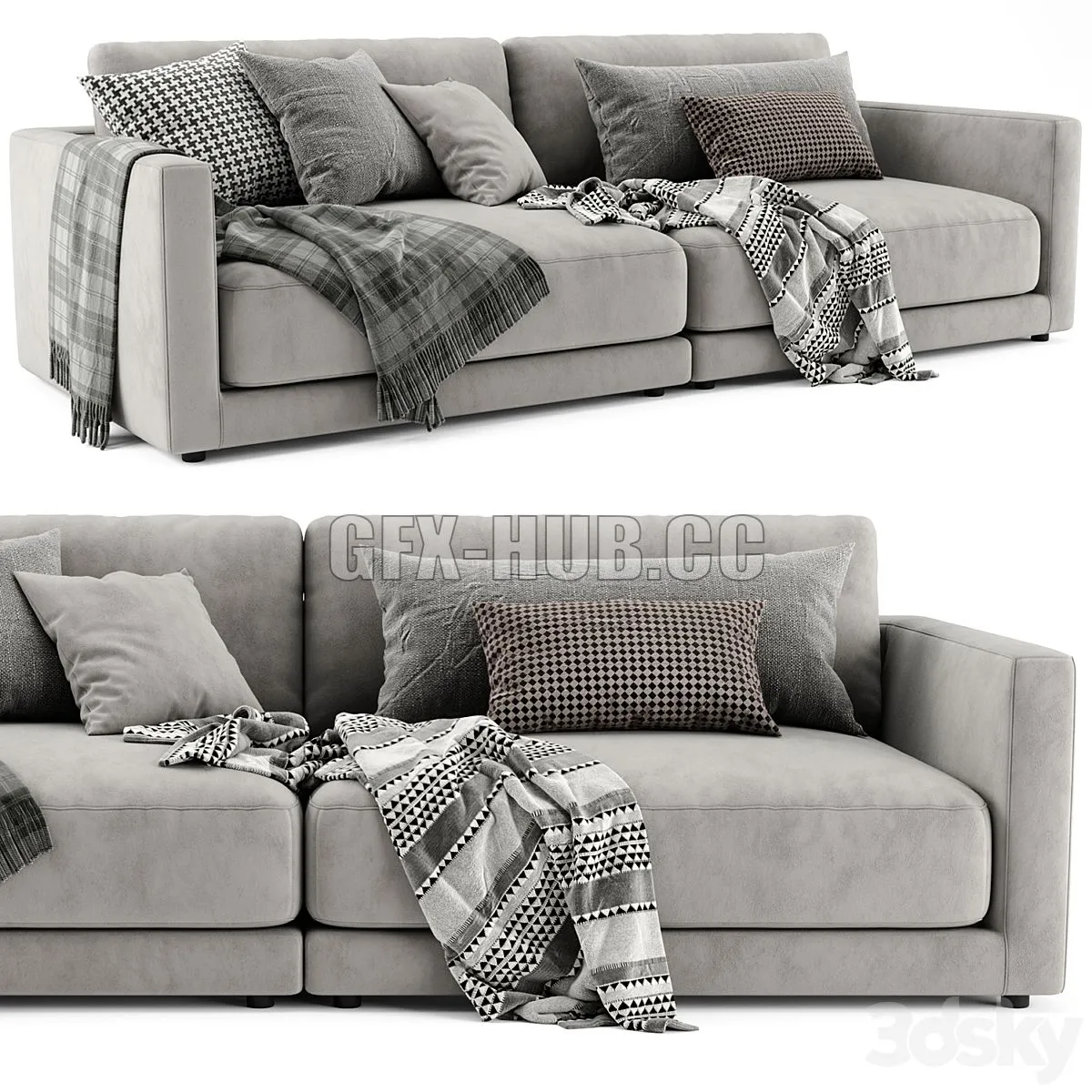 Blanche Katarina 2 Seats Sofa 3dsMax Model