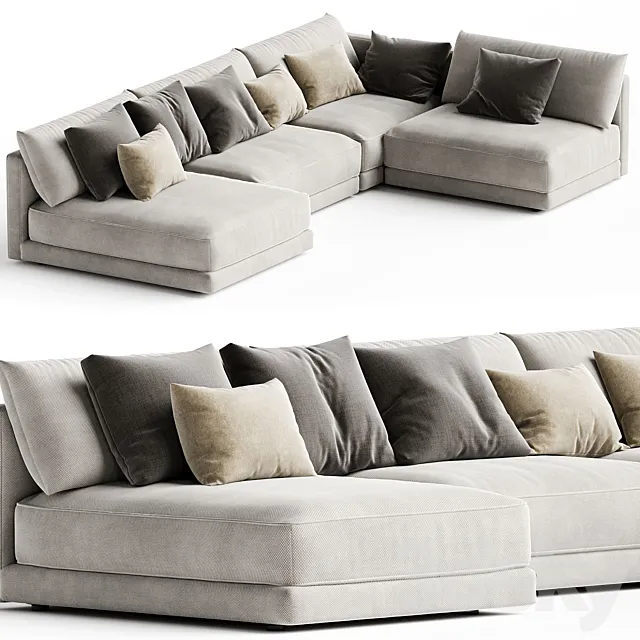 Blanche Katarina Corner Couch Sofa N1 3DS Max Model