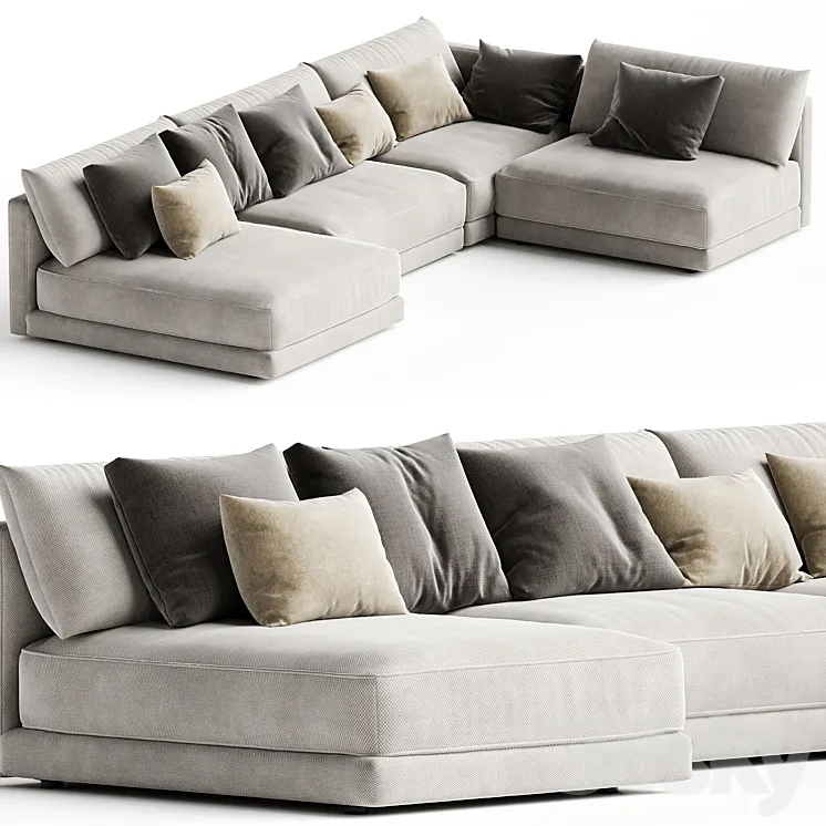 Blanche Katarina Corner Couch Sofa N1 3DS Max