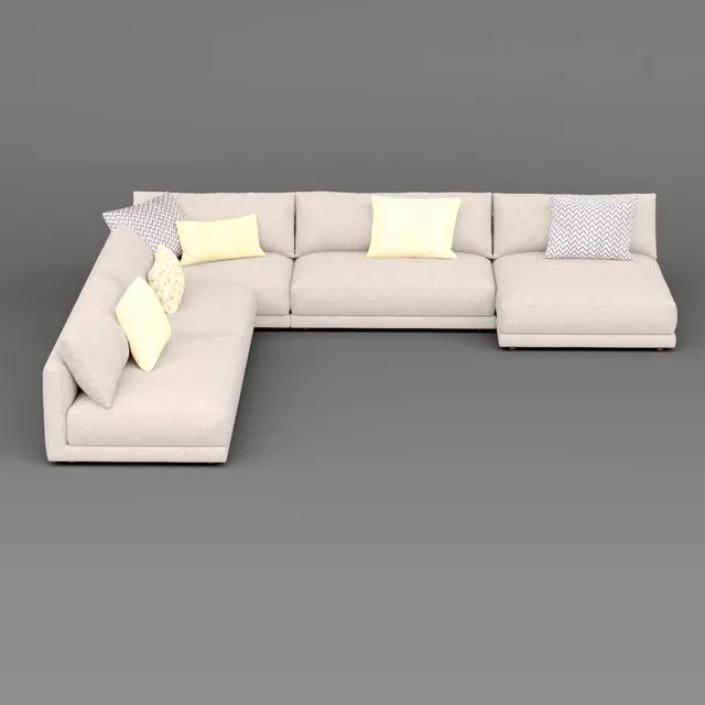 Blanche Katarina Corner Couch Sofa N2 3dsMax Model