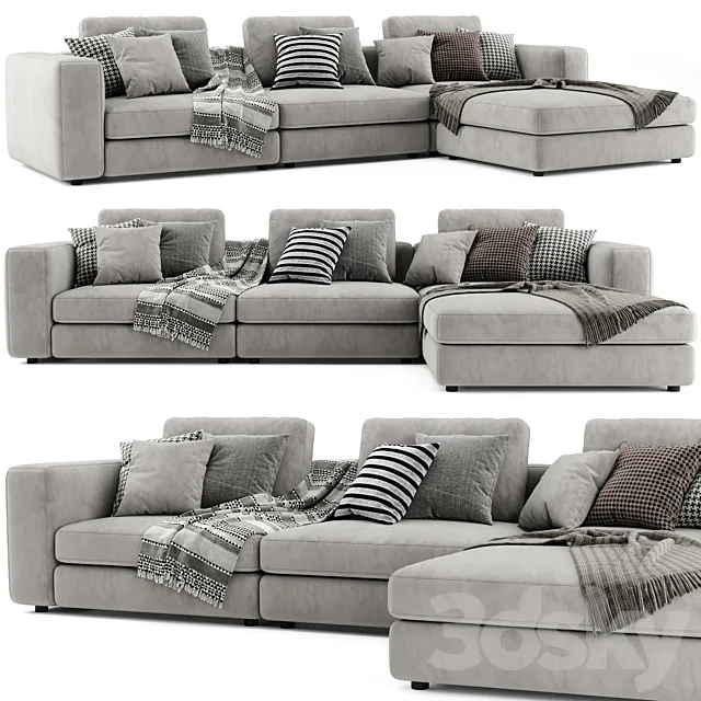 Blanche soho chaise longue sofa 3ds Max