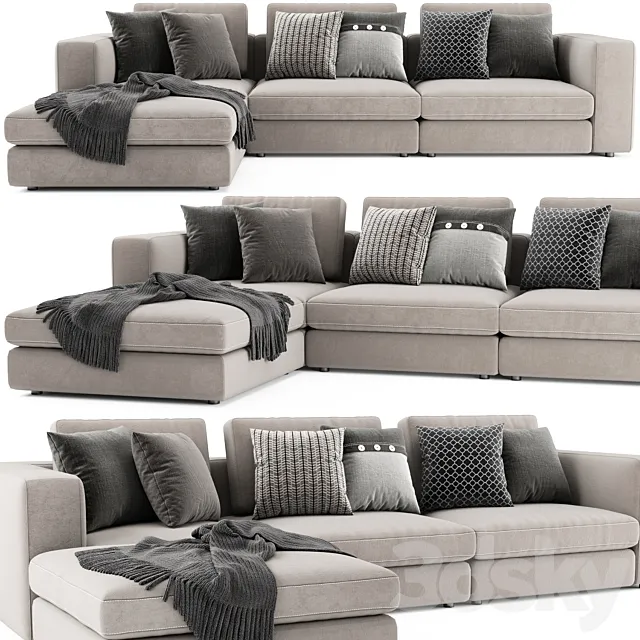 Blanche Soho Sectional With Ottoman 3ds Max