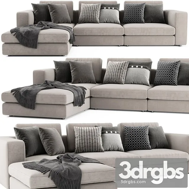 Blanche soho sectional with ottoman