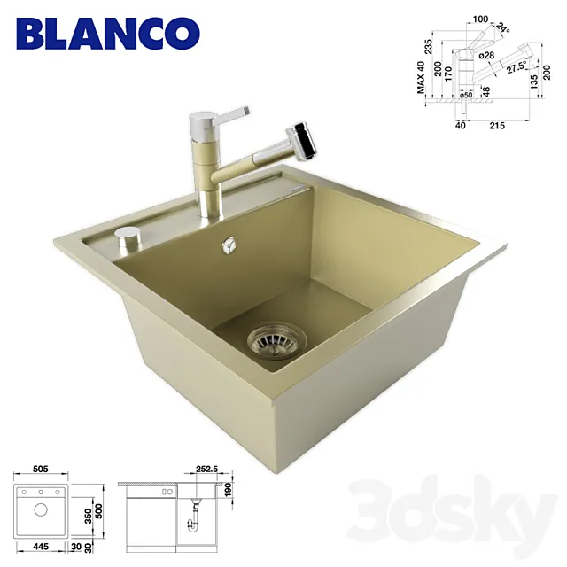 BLANCO DALAGO 5-F and mixer BLANCO TIVO-S 3DSMax File