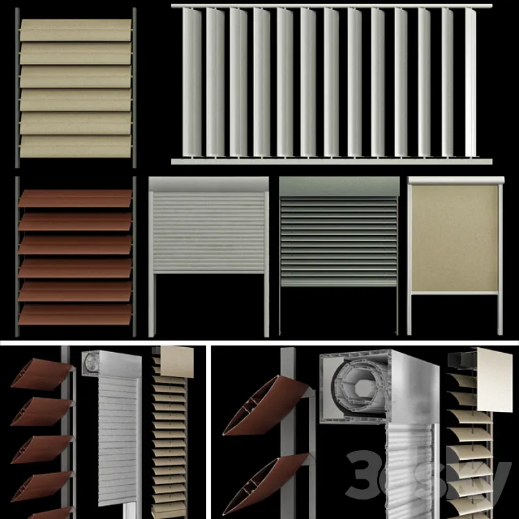 Blinds and shutters for windows and doors 3DS Max