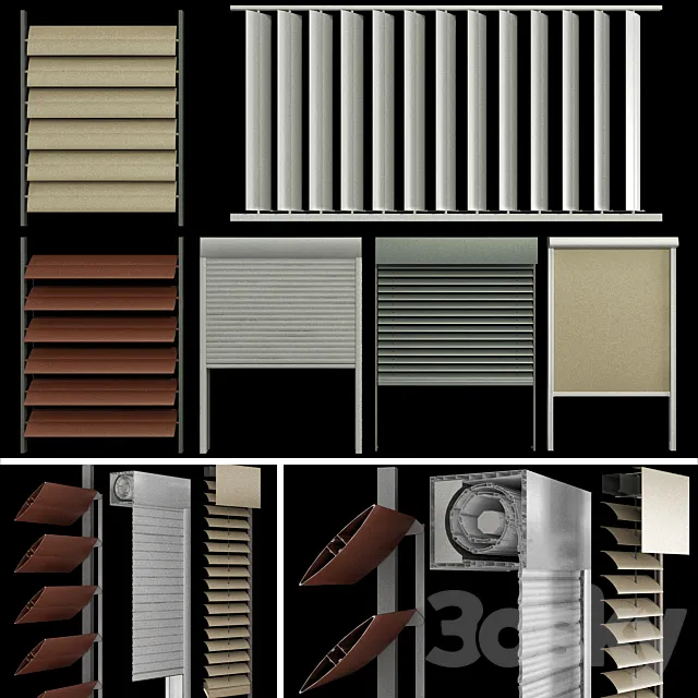 Blinds and shutters for windows and doors 3DSMax File