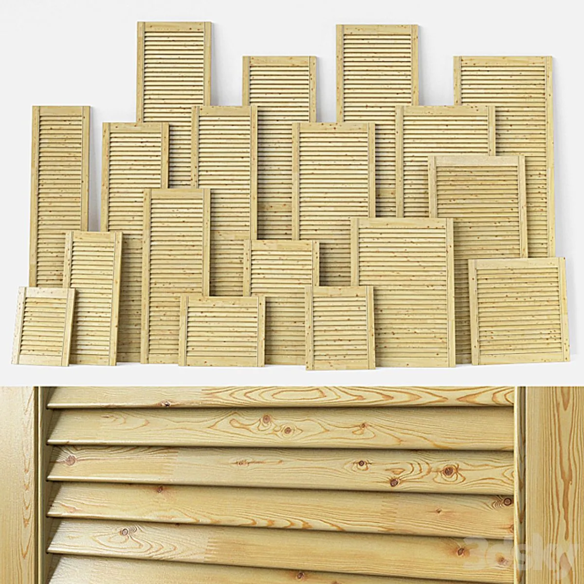 Blinds blinds wood classic cupboard facades 3dsMax Model