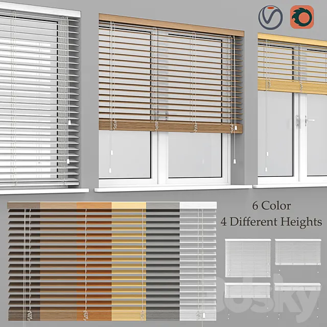 Blinds Wooden 3DS Max Model