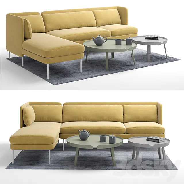 Bloke Sofa with Left Arm Chaise 3ds Max