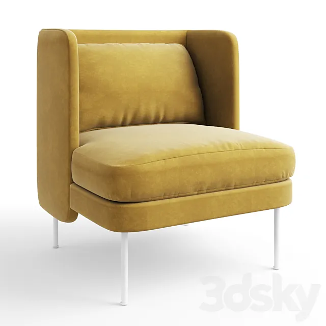 Bloke Velvet Lounge Chair 3DSMax File