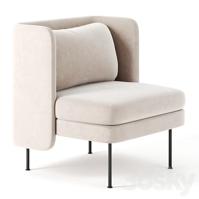 Bloke Velvet Lounge Chair by Blu Dot 3ds Max