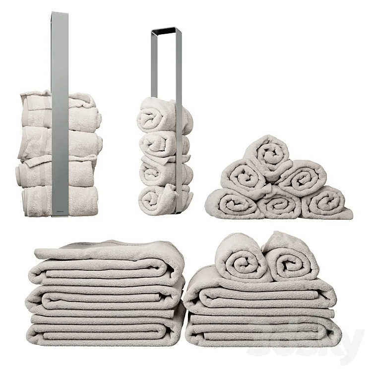 Blomus towel set with holder 3DS Max