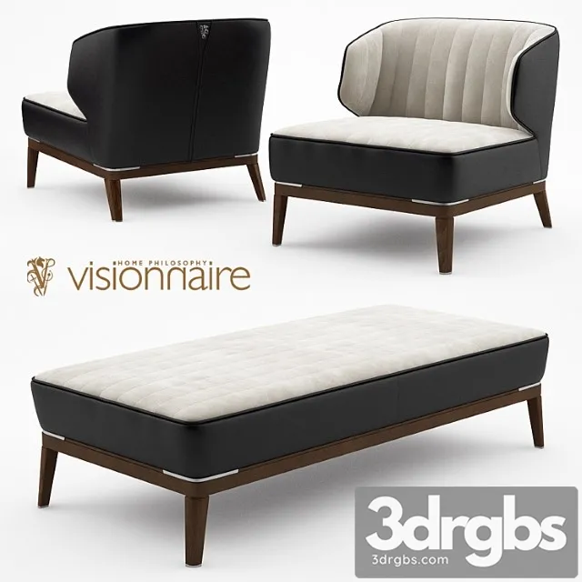 Blondie leather armchair and bench – visionnaire home philosophy 2 3dsmax Download