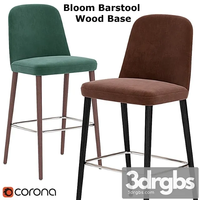 Bloom Barstool Wood Base Multicolor 3dsmax Download