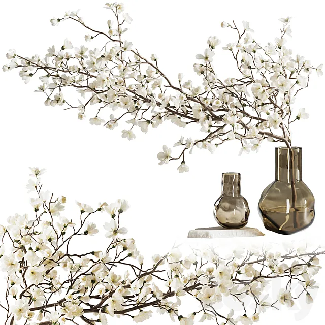 Blooming branch in a vase 3ds Max