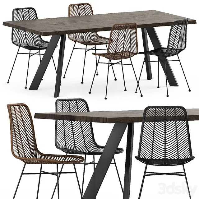 BLOOMINGVILLE LENA RAW DINING TABLE 3dsMax Model