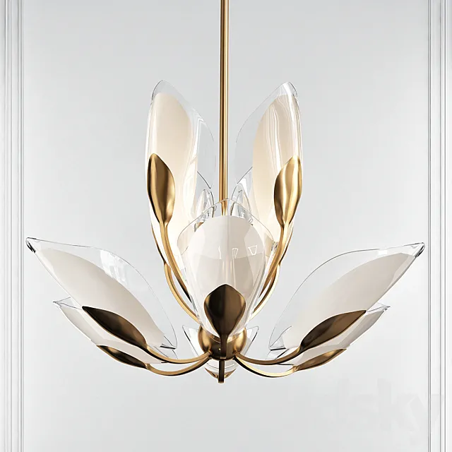 Blossom Gold Leaf 12 Light Chandelier by Hudson Valley 3DSMax File