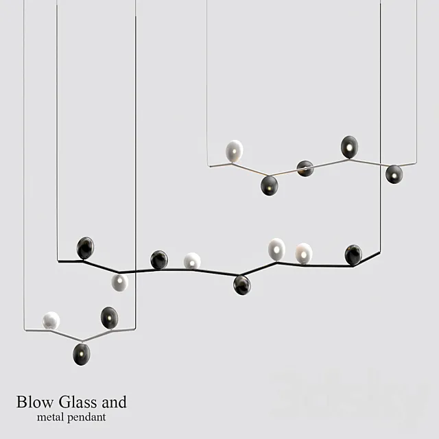 Blow glass and metal pendant 3DSMax File
