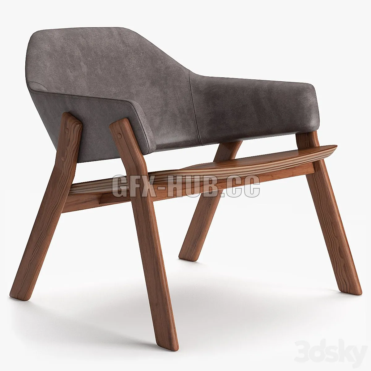 Blu Dot Clutch Leather Lounge Chair 3dsMax Model