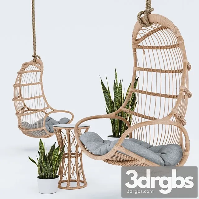 Blucher hanging chair plant & table 2 3dsmax Download