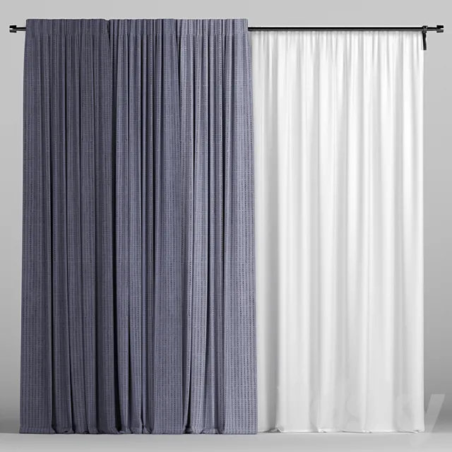 Blue curtains. 3ds Max