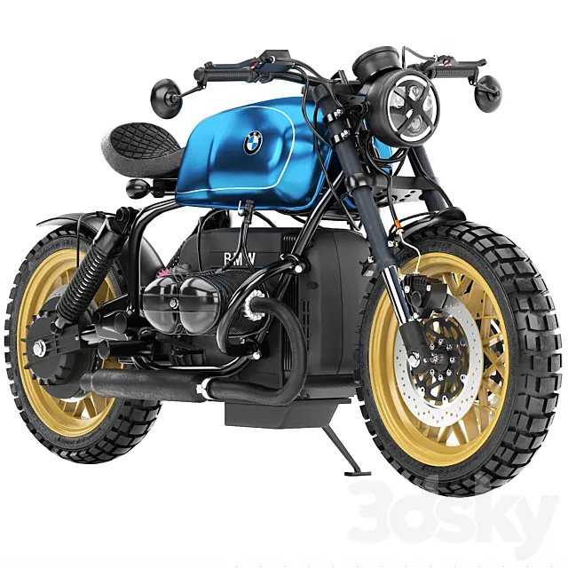 blue motorcycle 3ds Max