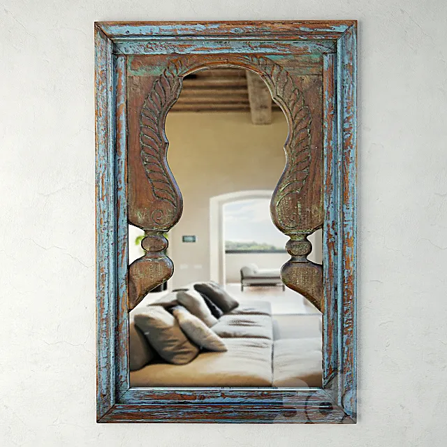 Blue Peacock Mirror 3DS Max Model