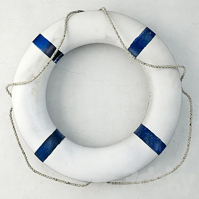 Blue & White Life Preserver 3ds Max