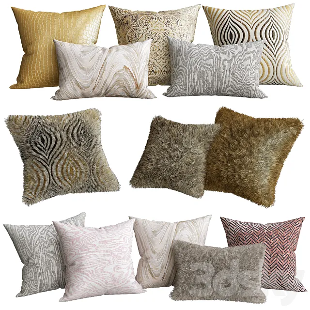 Blush Decorative Pillow Collection 3ds Max