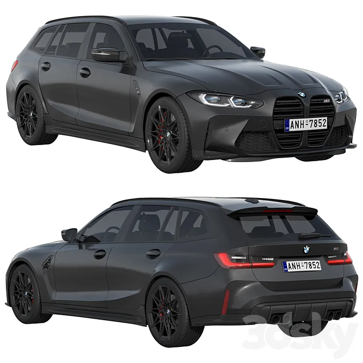 BMW M3 Competition Touring 2022 3DS Max Model