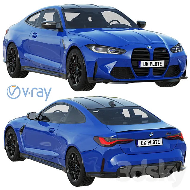 BMW M4 Competition 2021 3ds Max