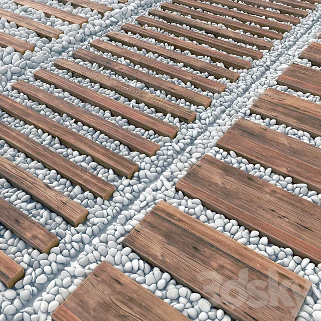 Board road pebble collection n4 3DS Max Model