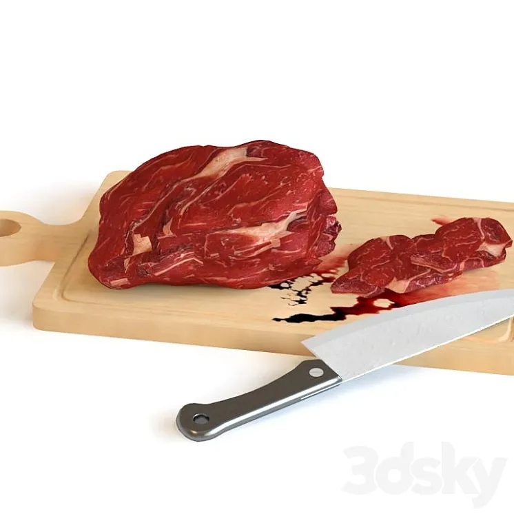 Board with meat 3dsMax Model