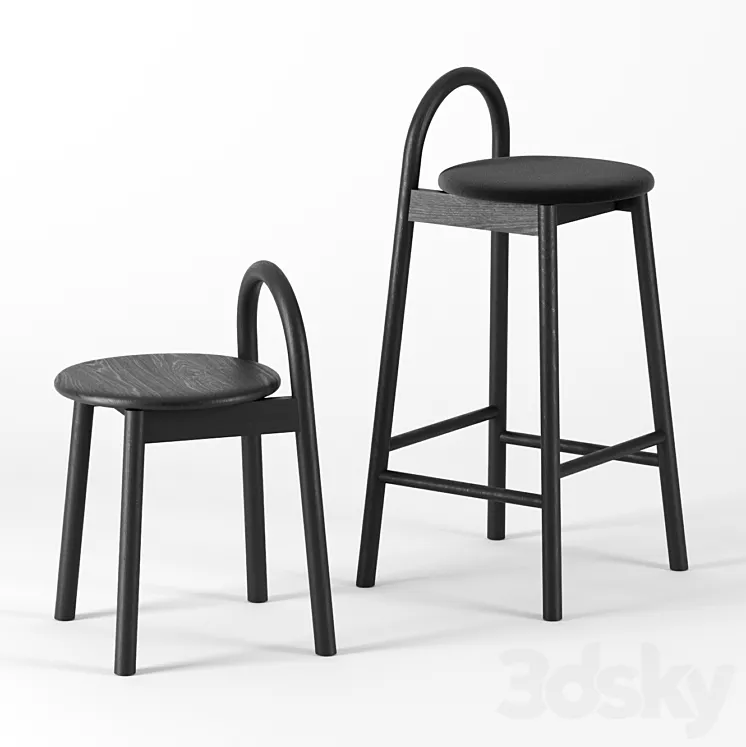 Bobby stools by Designb them 3DS Max