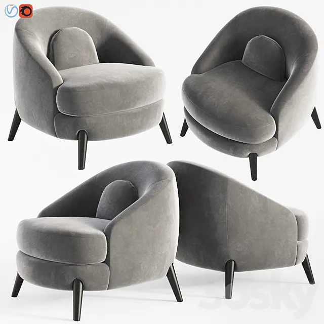 Bocca Lounge Chair Josephdirand 3ds Max