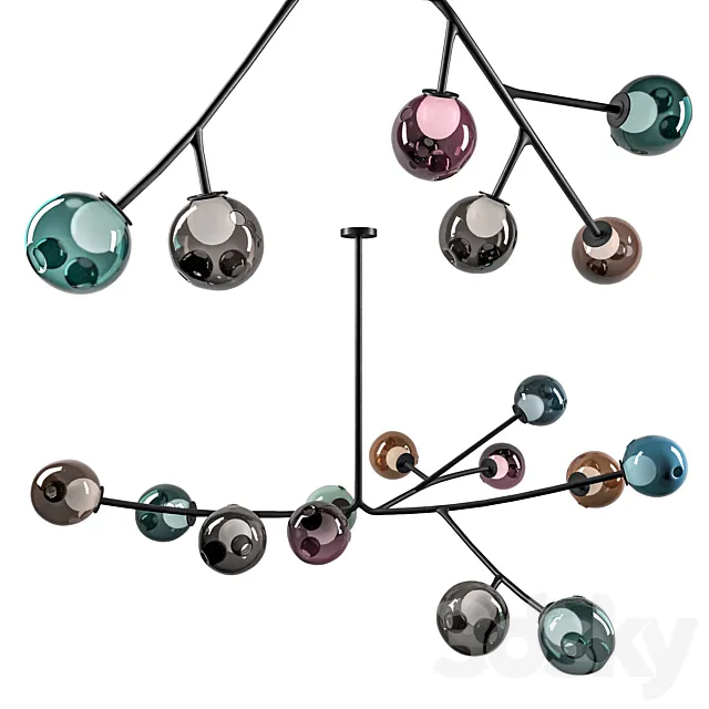 BOCCI 28 Armature Chandelier 13 pieces 3DS Max Model