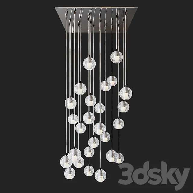 Bocci led crystal glass ball 26 designed by omer arbel in 2005 3ds Max