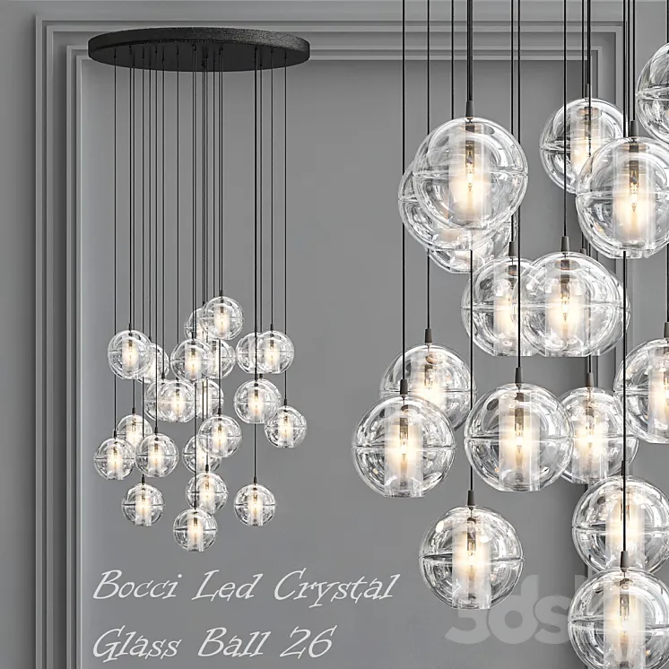 Bocci Led Crystal Glass Ball 26 designed by Omer Arbel in 2005 3DS Max