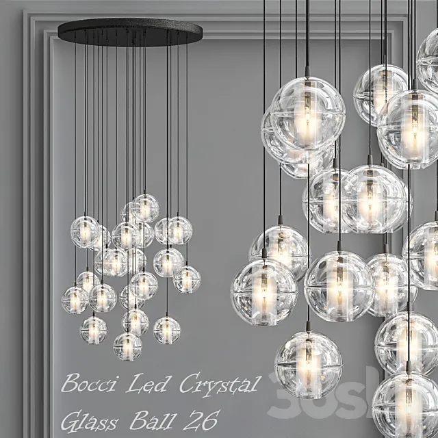 Bocci Led Crystal Glass Ball 26 designed by Omer Arbel in 2005 3DSMax File