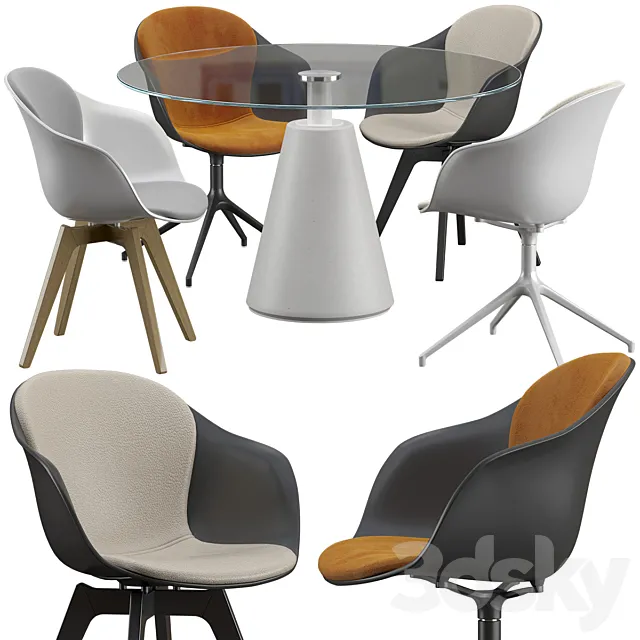 Boconcept-Adelaide chair – Madrid table set 3DS Max Model