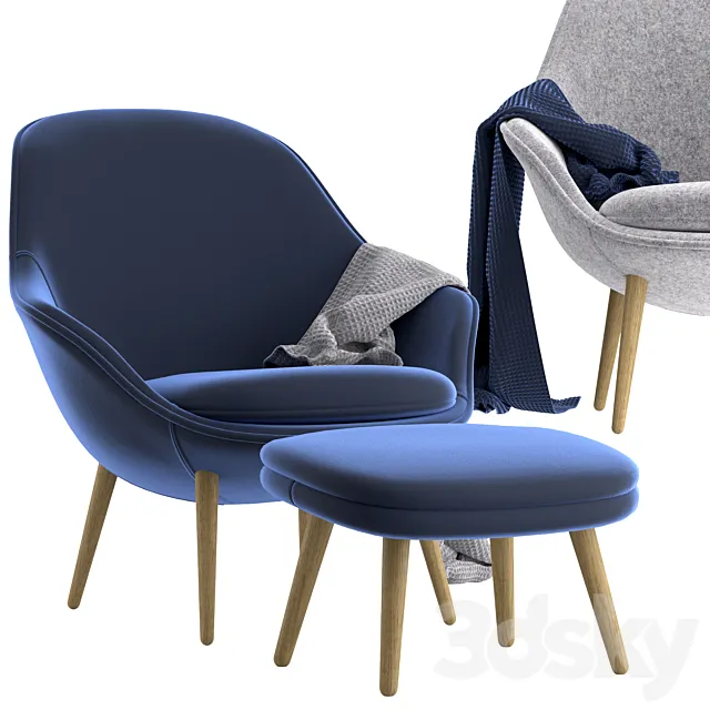 Boconcept-Adelaide living chair + Adelaide footstool 3ds Max
