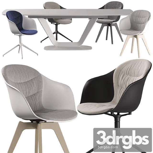 Boconcept Alicante Table Adelaide Chair Set 01 3dsmax Download