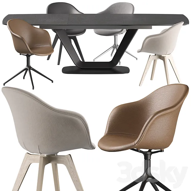 Boconcept – Alicante Table-Adelaide Chair set 3DSMax File
